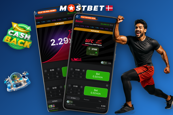 Mostbet Aviator log ind-panel ved siden af spilvindue klar til rigtige indsatser